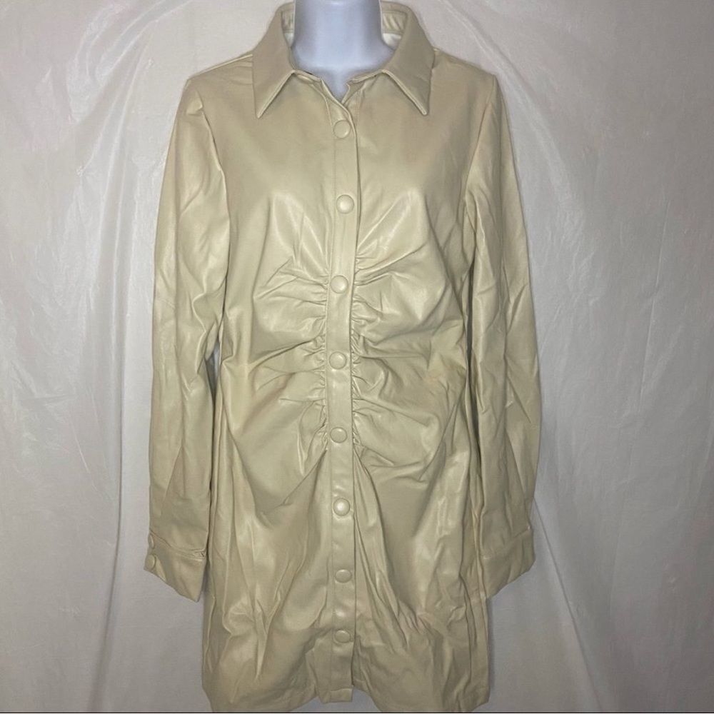 Fashion Nova Faux Leather
Shirt Dress Size L